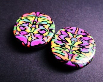 UV Ear Stretcher, Custom Size, Rainbow Colour 20mm-40mm