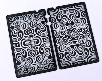 Novelty Wallet Card, Psychedelic Hand-Drawn Design, Bank Card Placeholder Gift with Cut Grooves