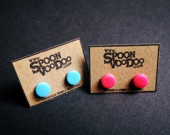 UV Reactive Neon Studs | Pink or Blue Matching Pair