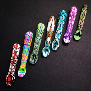 Spoon Pendant, with Necklace of your choice. Various Colours Psychedelic Patterns