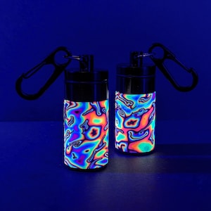 UV Stash Box, Psychedelic Portable Earplug Container With Necklace or ...