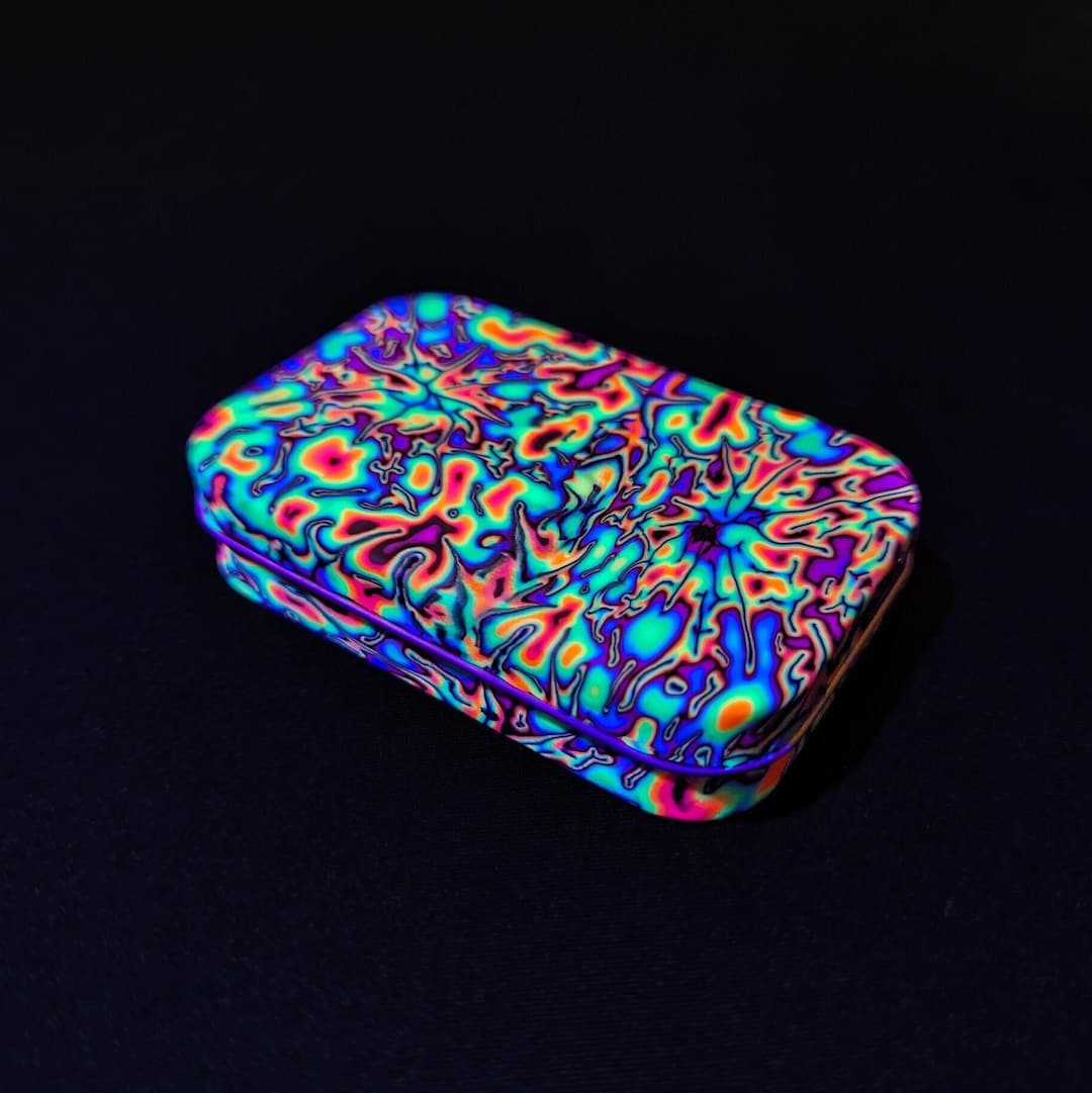 UV Rolling Tin Stash Box, Rainbow Psychedelic Pattern, Mini Tray ...