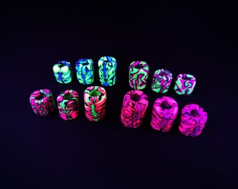 UV Neon Hair Bead: Dreadlock Braid Beard Accessory