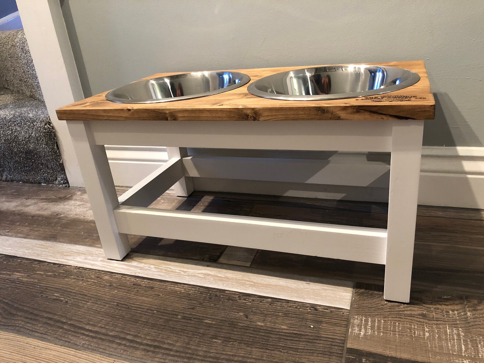 Personalised Large Farmhouse Dog Feeder Pet Feeding Table Etsy