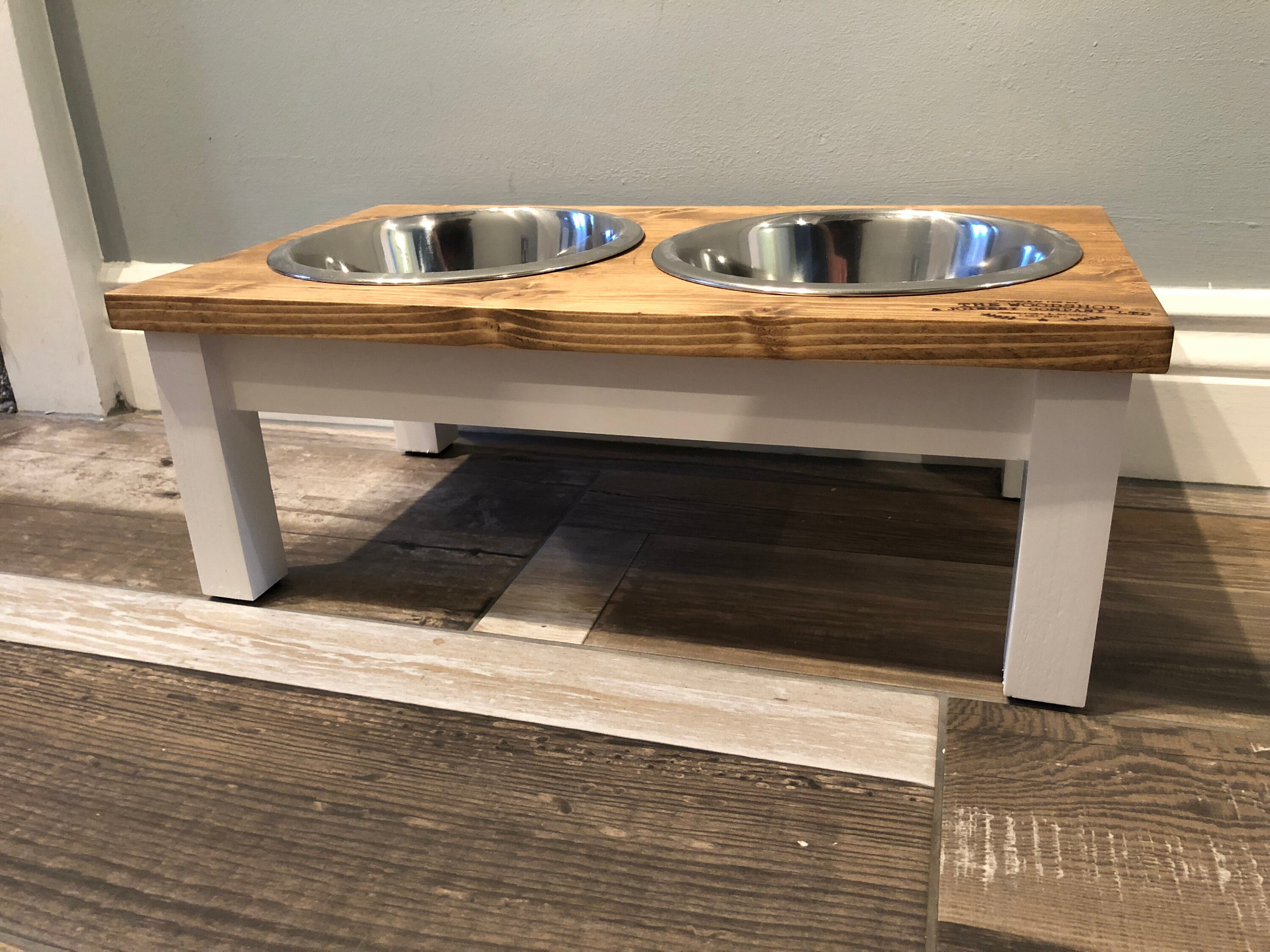 Medium Farmhouse Dog Feeder Pet Feeding Table Stand Double Etsy