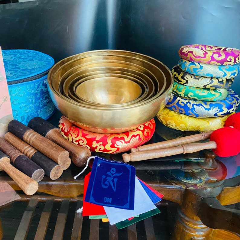 Professional Chakra Healing Singing Bowl Set Chakra Frequency Tuned Dim
