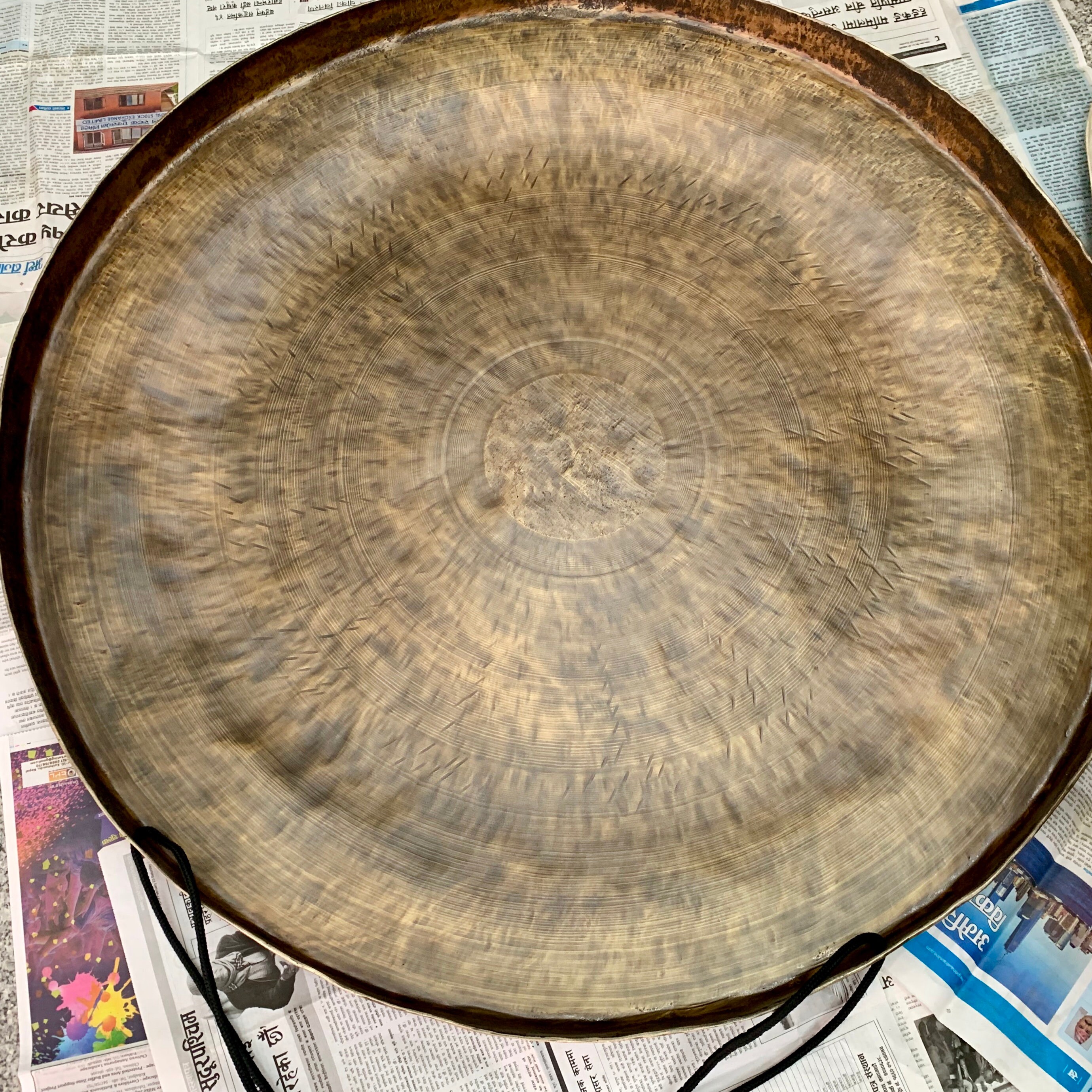 100 Cm Diameter Extra Large Gong Bellhand Carved Various Art and