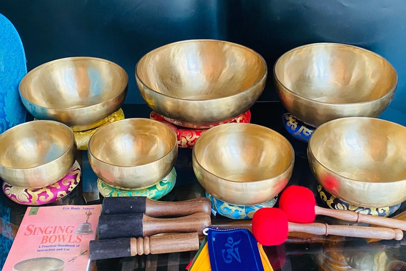 Professional Chakra Healing Singing Bowl Set Chakra Frequency Tuned Dim