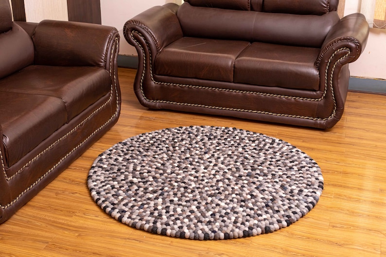 Bumpy Wool Rug Create a Chic and Timeless Look With Our Handmade Black, White, Gray ...