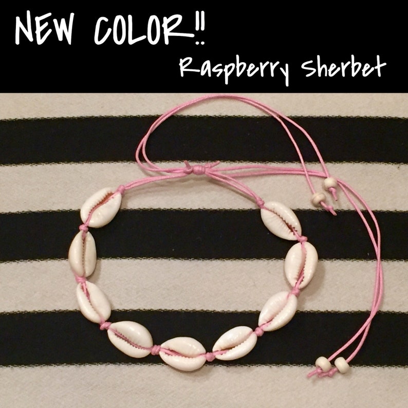 with Waxed Cord /& Natural Yellow Cowrie Shells Hawaiian Shell PURPLE Cord Surfer Style Beach Tropical Pretty Fashion Accessories BRACELET