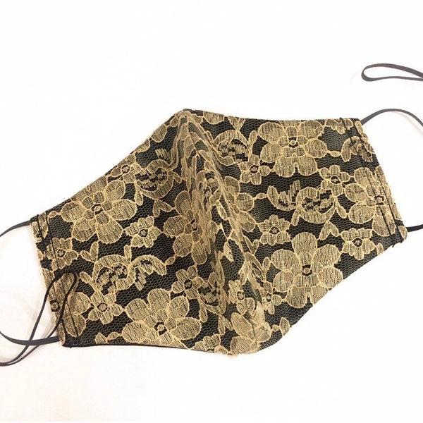 Black Gold Face Mask Etsy