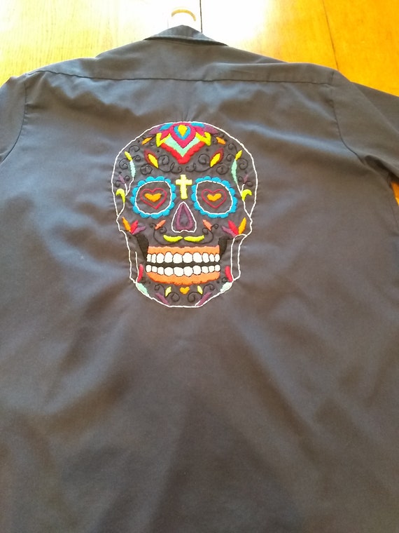 skull work shirt