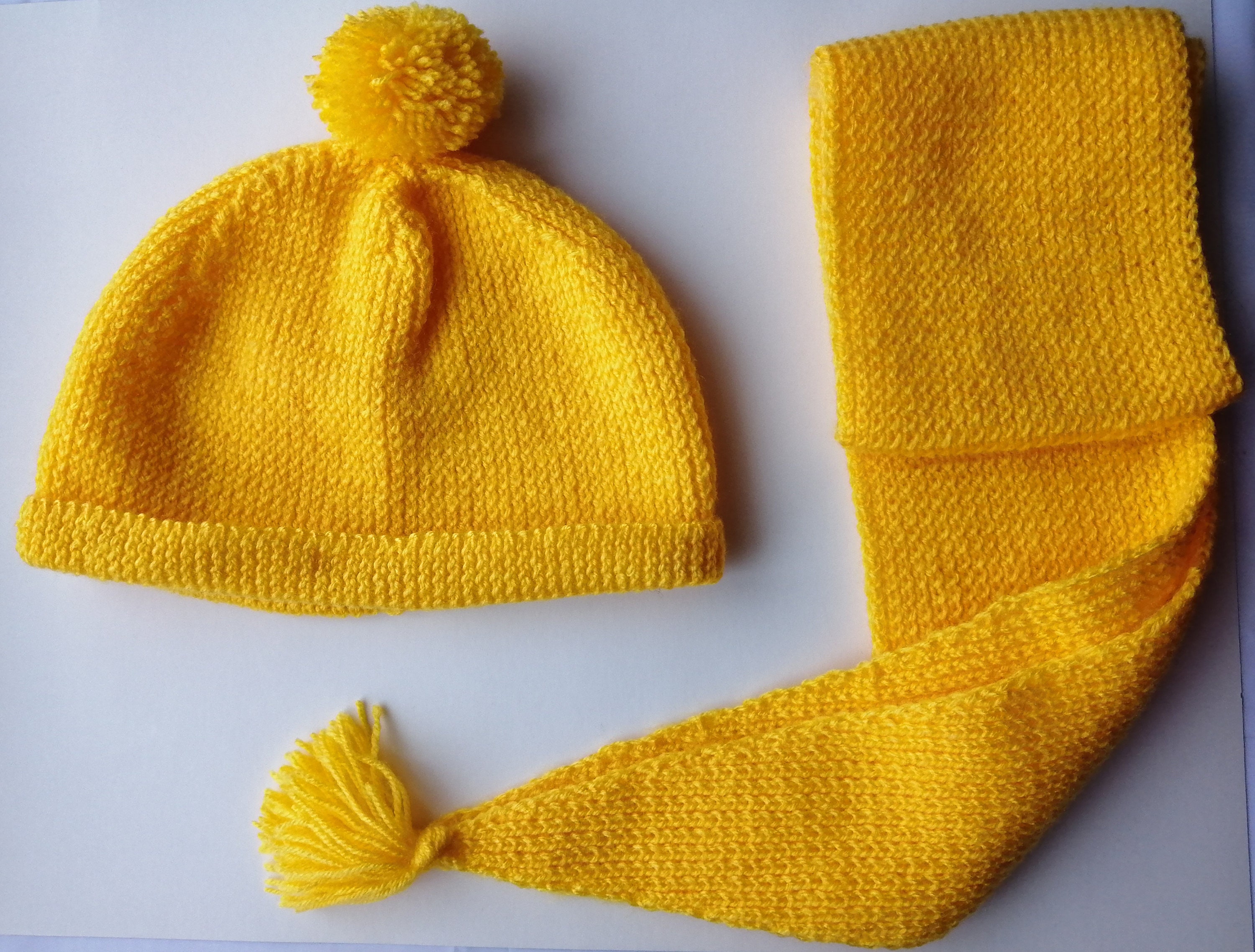 yellow hat and scarf