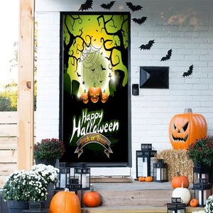 Halloween Moon Door Cover - Halloween Decor - Halloween Decor Outdoor - Halloween Door Decor - Halloween Decor Cute - Halloween Decorations