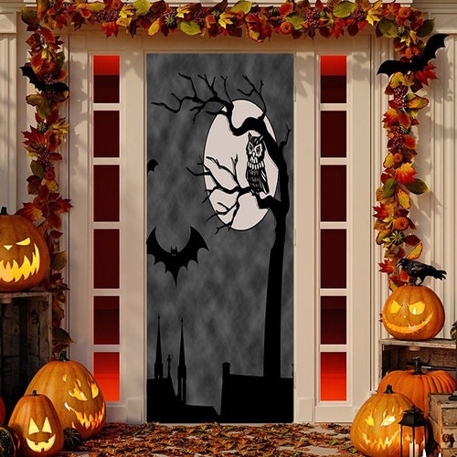 Halloween Door Cover Halloween Decor Door Covers Etsy