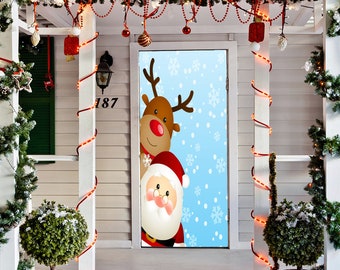 Santa And Reindeer Outdoor Decoration Etsy Nz