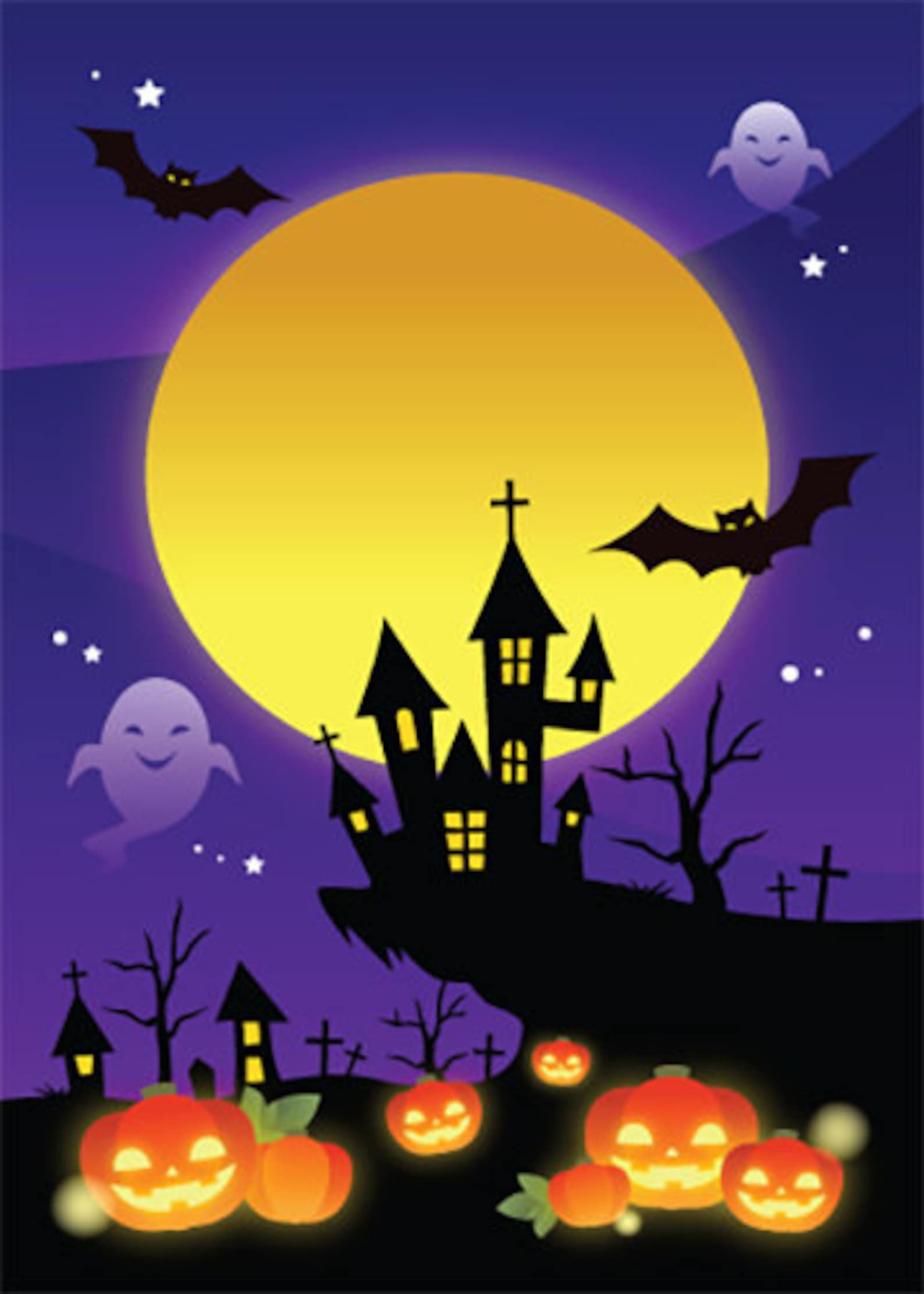 Full Moon Purple Background Door Cover Halloween Decor | Etsy