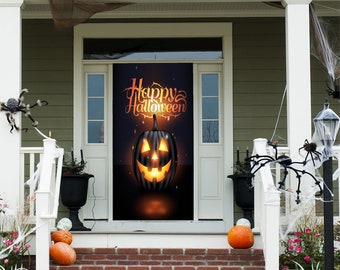 Halloween Pumpkin Door Decoration - Door Decor - Door Cover - Door Posters - Door Decor Ideas - Front Door Decor - Halloween Door Decoration