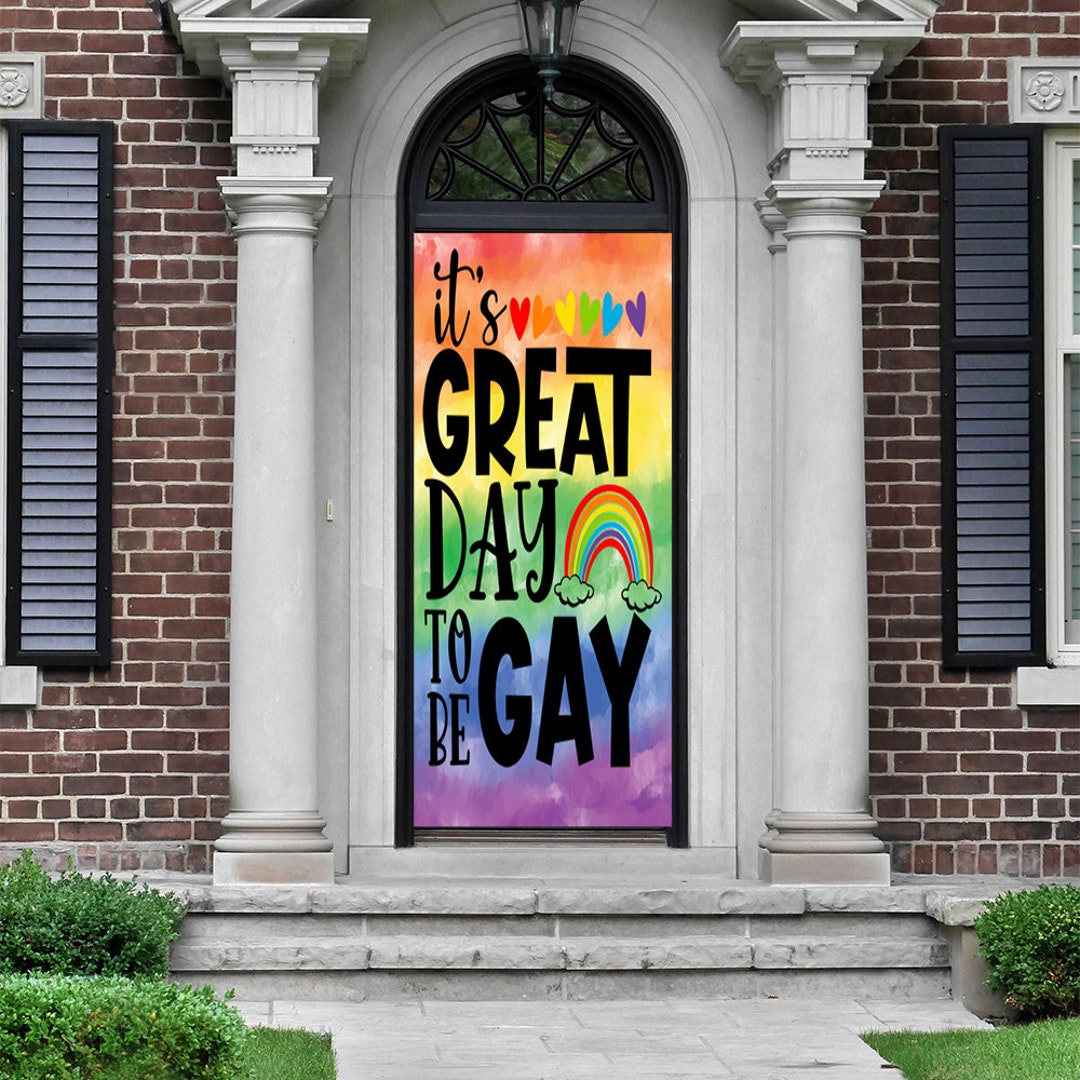 It's a Great Day to Be Gay Door Cover Pride Month Decor Etsy 日本