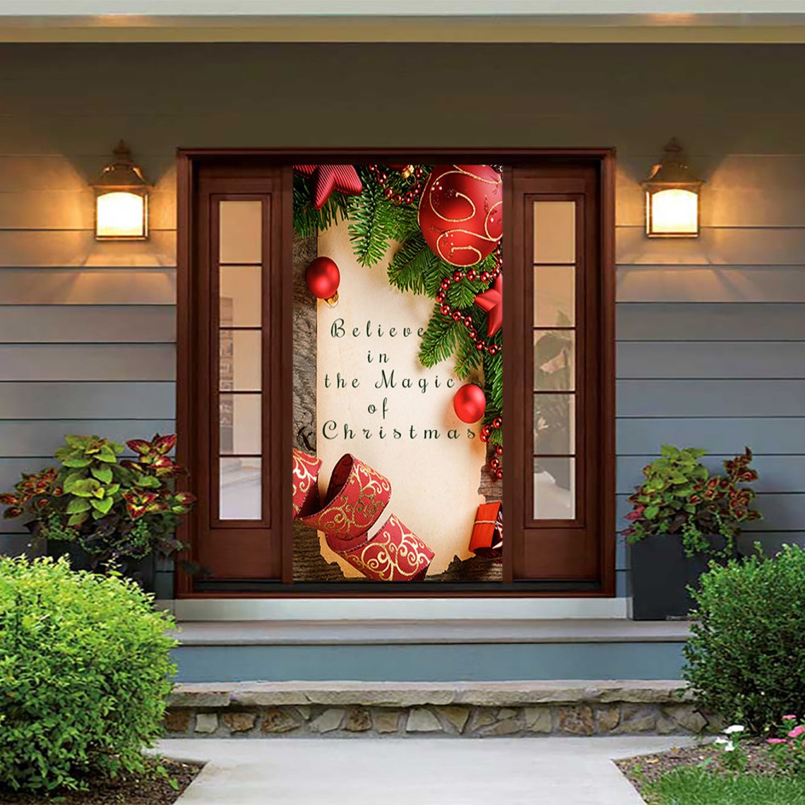 BELIEVE Door Cover Christmas Door Covers Outdoor Christmas Etsy
