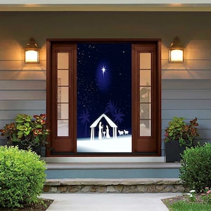 Christmas Nativity Scene - Christmas Door Covers - Outdoor Christmas Decorations - Nativity Scene Christmas - Holiday Door Covers
