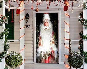 Santa's Magic Door Decoration - Christmas Door Cover - Outdoor Christmas Decorations -Christmas Banner - Door Cover - Home Decor