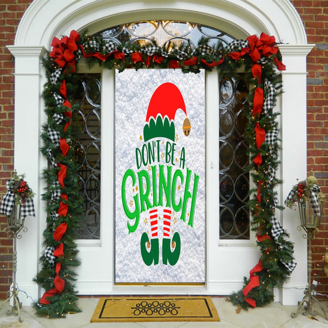 Grinch Door Decorations Christmas Door Covers Grinch Door Cover grinch ...
