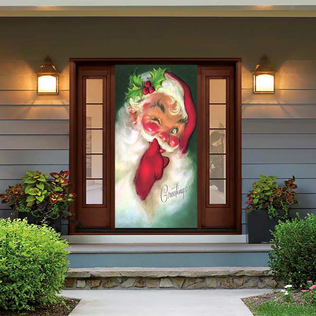 Greetings From Santa Door Cover Christmas Door Covers Etsy 日本