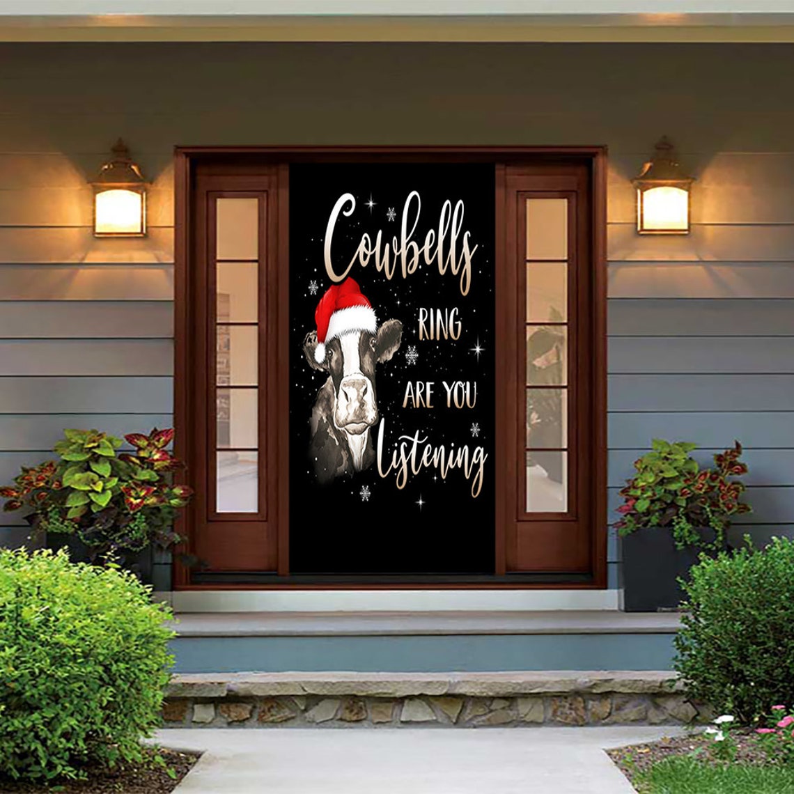 Christmas Cow Door Cover Christmas Cow Christmas Door Etsy