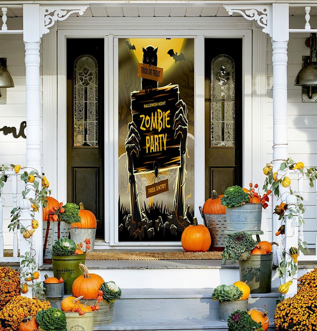 Zombie Door Cover Halloween Decor Halloween Decor Outdoor Halloween