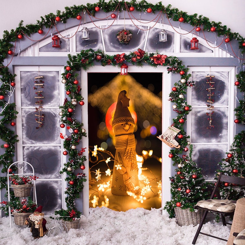 Christmas Snowman Door Decoration Christmas Door Covers Etsy