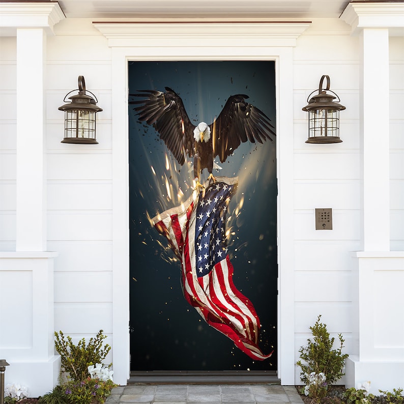 Bald Eagle American Flag Door Decoration Door Decor Door Etsy