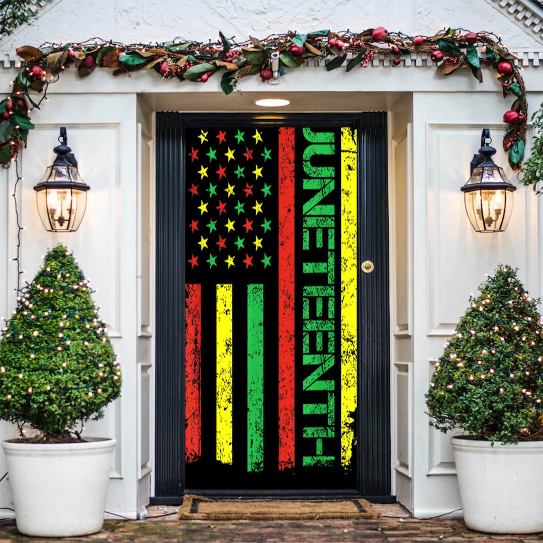 Juneteenth Flag Door Cover - Juneteenth Decorations - African American ...