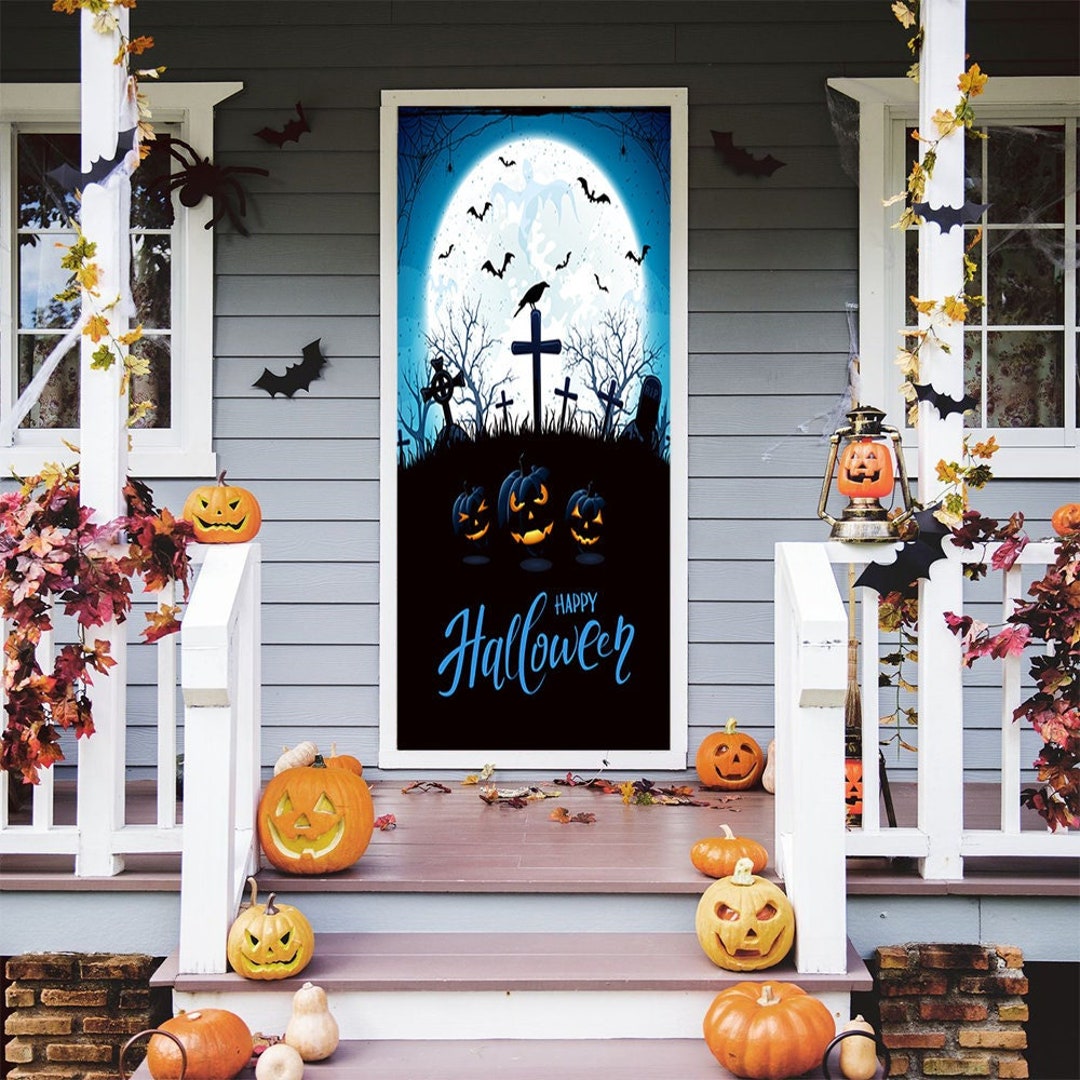 Halloween Night Door Cover Halloween Decor Halloween Decor - Etsy