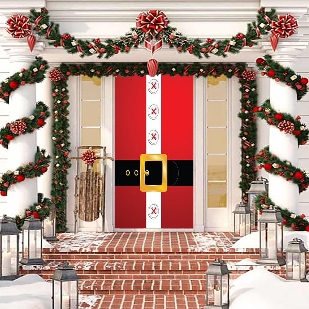 Santa's Belt Door Decoration Christmas Door Covers Etsy 日本