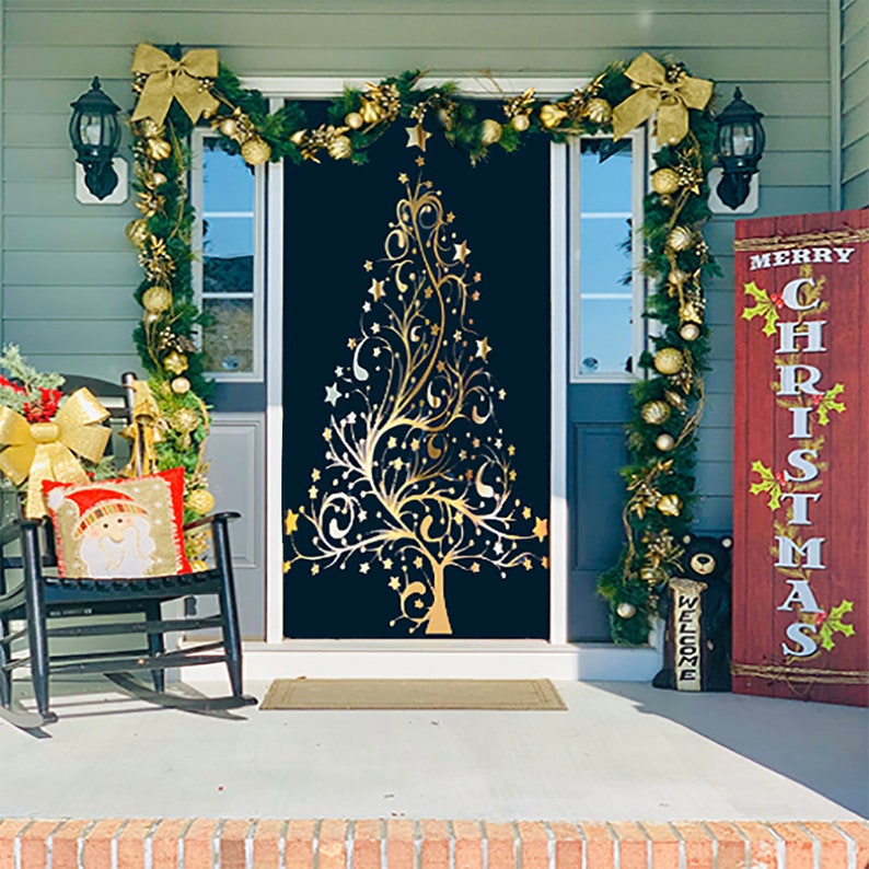 Golden Christmas Tree Door Decoration Christmas Door Covers Etsy golden-christmas-tree-door-decoration-christmas-door-covers-etsy