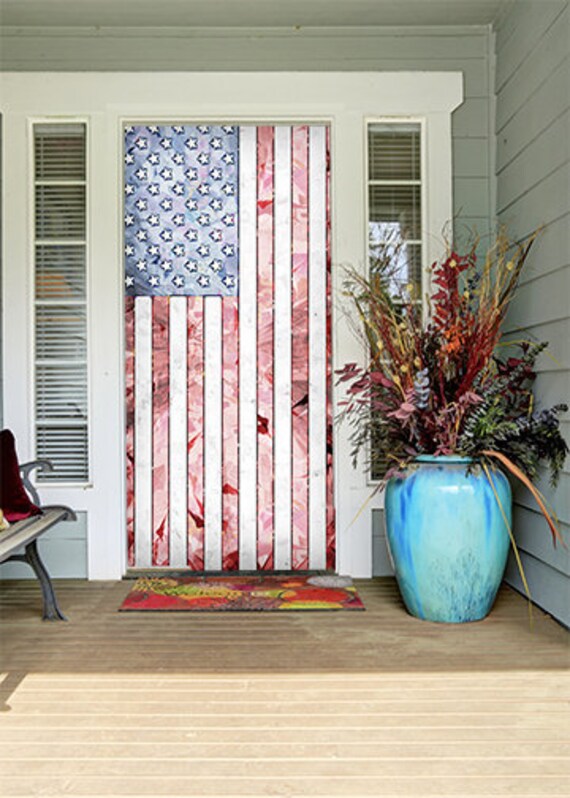 Whitewashed American Flag Door Decor Door Covers Patriotic Door Hanger 4th Of July Decorations For Front Door Patriotic Decor