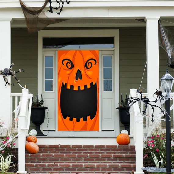 Jack O Lantern Door Cover Halloween Decor Door Covers Halloween Door Decor  Halloween Sign Halloween Door Decorations 