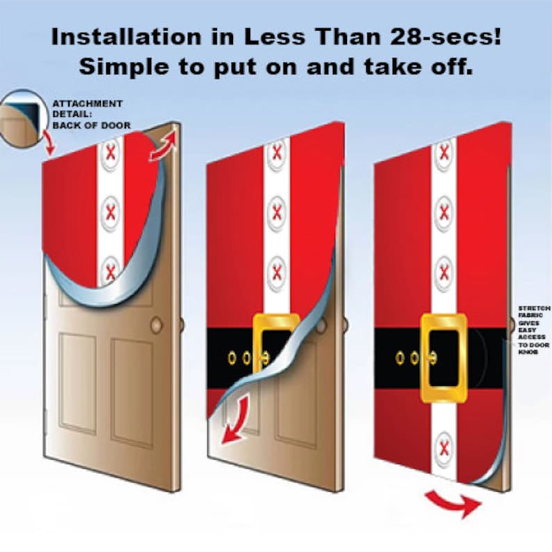 Santa's Belt Door Decoration Christmas Door Covers Etsy