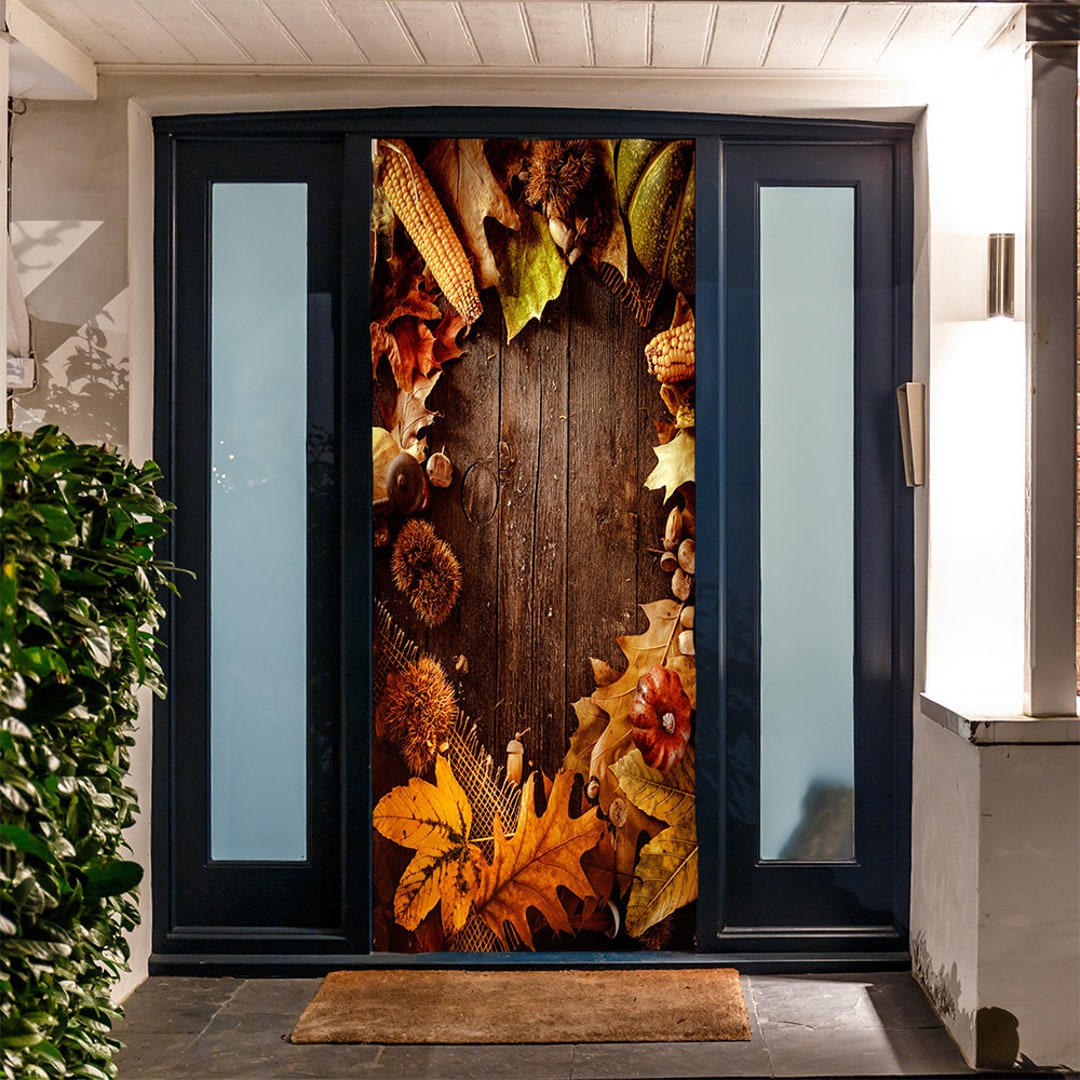 Thanksgiving Door Decoration Fall Door Hanger Thanksgiving Door Cover