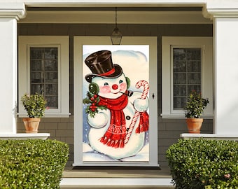 Cubierta de puerta con muñeco de nieve antiguo Cubiertas de