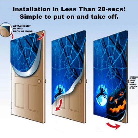 My Door Decor 36 in. x 80 in. Happy Halloween Skeletons Front Door