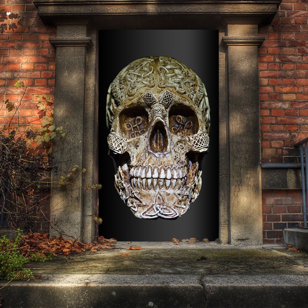 My Door Decor 36 in. x 80 in. Happy Halloween Skeletons Front Door