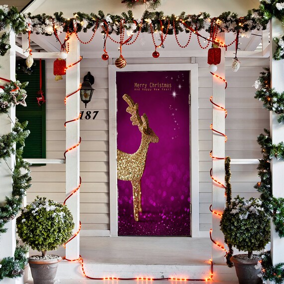 Sparkling Reindeer Door Decoration Christmas Door Covers Etsy,Cool Storage Ideas For Small Bedrooms