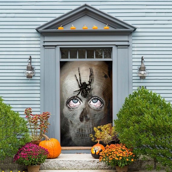 Decorazione porta teschio di ragno Decorazione porta Copriporta Poster porta  Idee decorazione porta Decorazione porta d'ingresso Decorazioni porta  Halloween -  Italia