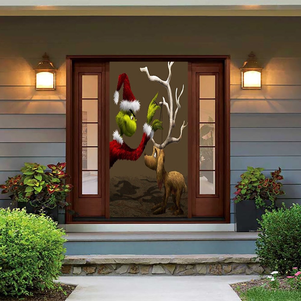 Grinch Décorations De Noël, Bannières De Noël à Suspendre, Panneau De Porche « Merry Christmas », 30,5 X 182,9 Cm, Décoration De Noël Pour Cour, Intérieur, Extérieur, Fête De Noël