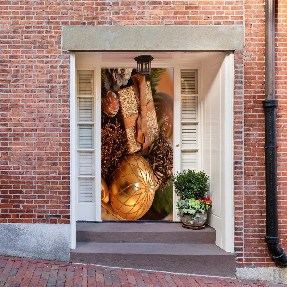 Christmas Balls and Gifts Door Decoration Christmas Door  Etsy