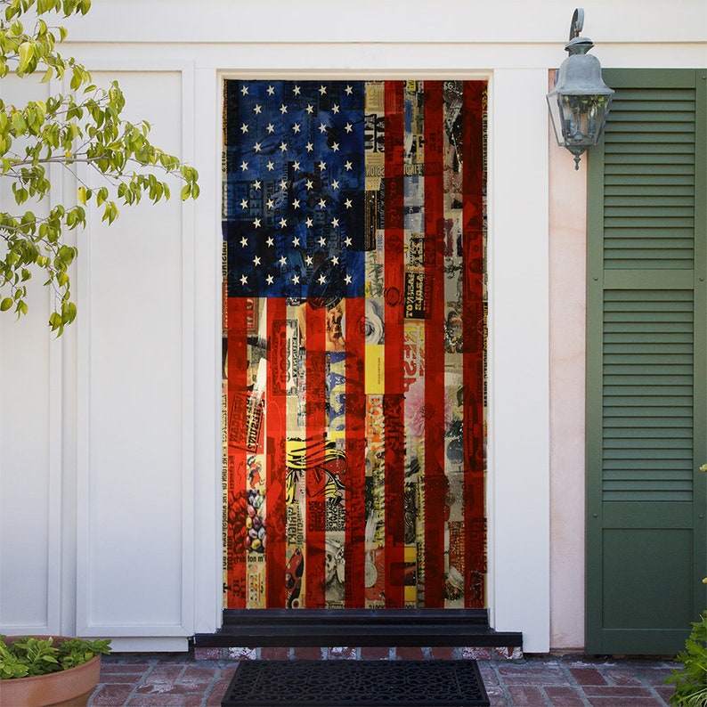 American Flag Door Decoration Door Decor Door Covers Etsy