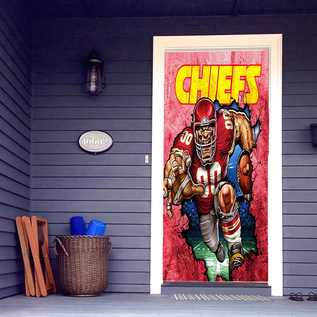 Kansas City Chiefs Door Cover Kansas City Chiefs Home Decor Kansas City