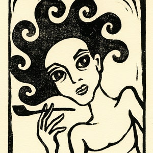 Black Sun Linocut Print
